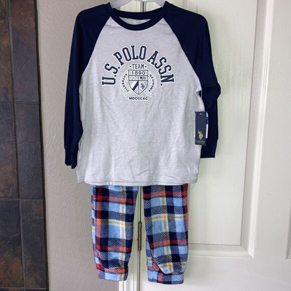 Boys U.S. Polo Assn Comfy Long Sleeve Pajama Lounge 2-Piece Set Size S 6/7 - Picture 4 of 5